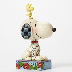 Jim Shore Peanuts Snoopy with Woodstock Personality Pose Figure 
