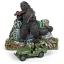 Silver Screen Machine Godzilla Façade with Willy's MB Jeep 1:64 scale die cast vehicle 