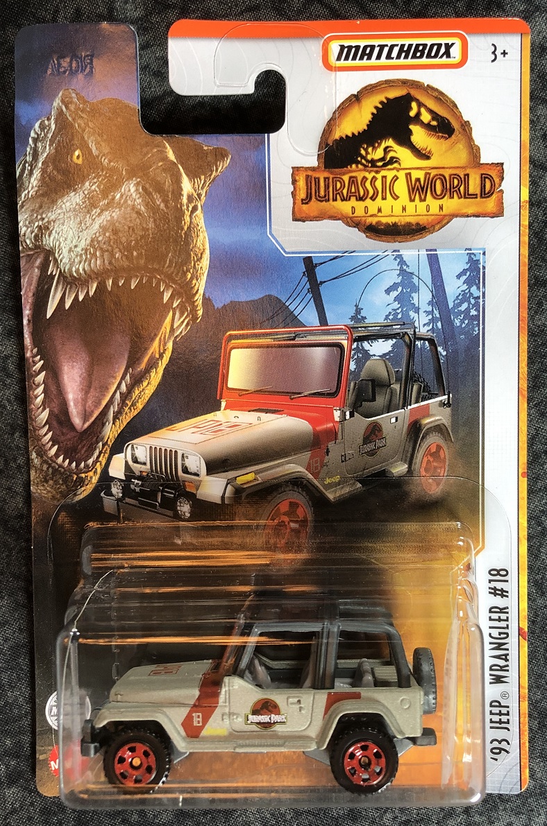 Jurassic World Matchbox 1993 Jeep Wrangler #13 die-cast vehicle 